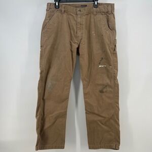 Carhartt B324-DKH Relaxed Fit Utility Work Pants Khaki‎ Mens 38x30 Distressed